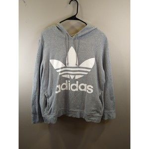 Adidas Gray Hoodie Sweatshirt Womens Size XL. Big logo